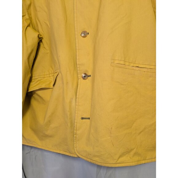 Atlantic Rancher Green Yellow Reversible Jacket Hood Corduroy Collar Mens Size L - Picture 6 of 13